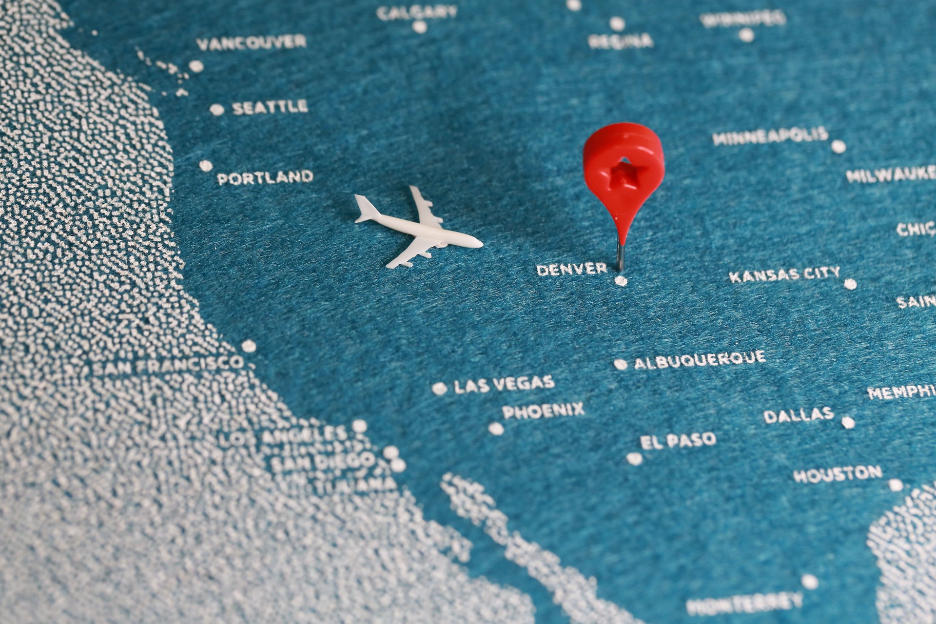 travel felt painted map in north america travel felt painted map in north america